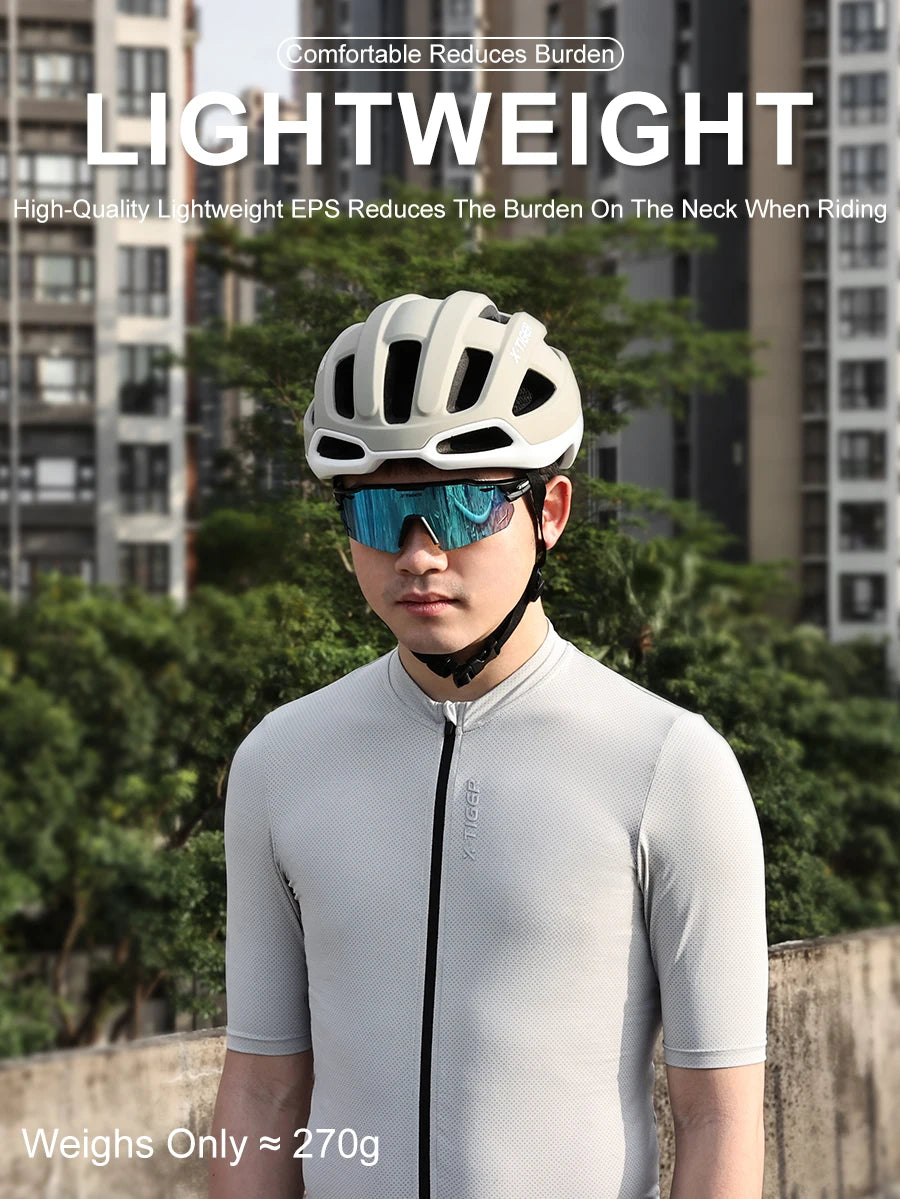 X-TIGER Cycling Helmet Man Women LED Light Helmet Road Mountain Bike Helmet Bicycle Helmet Rechargeable Brim Design Helmet