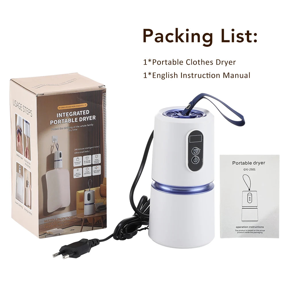 Portable Clothing Dryer Hanging Electric Drying Dryer with Timing Function Travel Home Business Laundry Dryer Clothes Heater