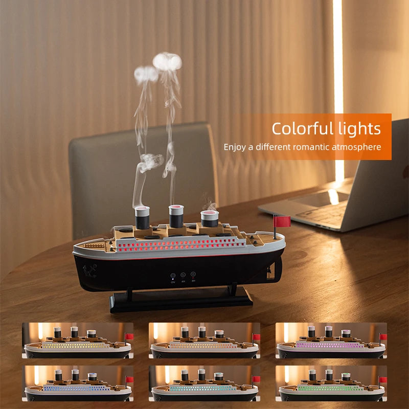 Jellyfish Smoke Ring Essential Oil Diffuser Cruise Ship Aroma Air Humidifier with Remote, 7 Colors Light, Ultrasonic Cool Mist