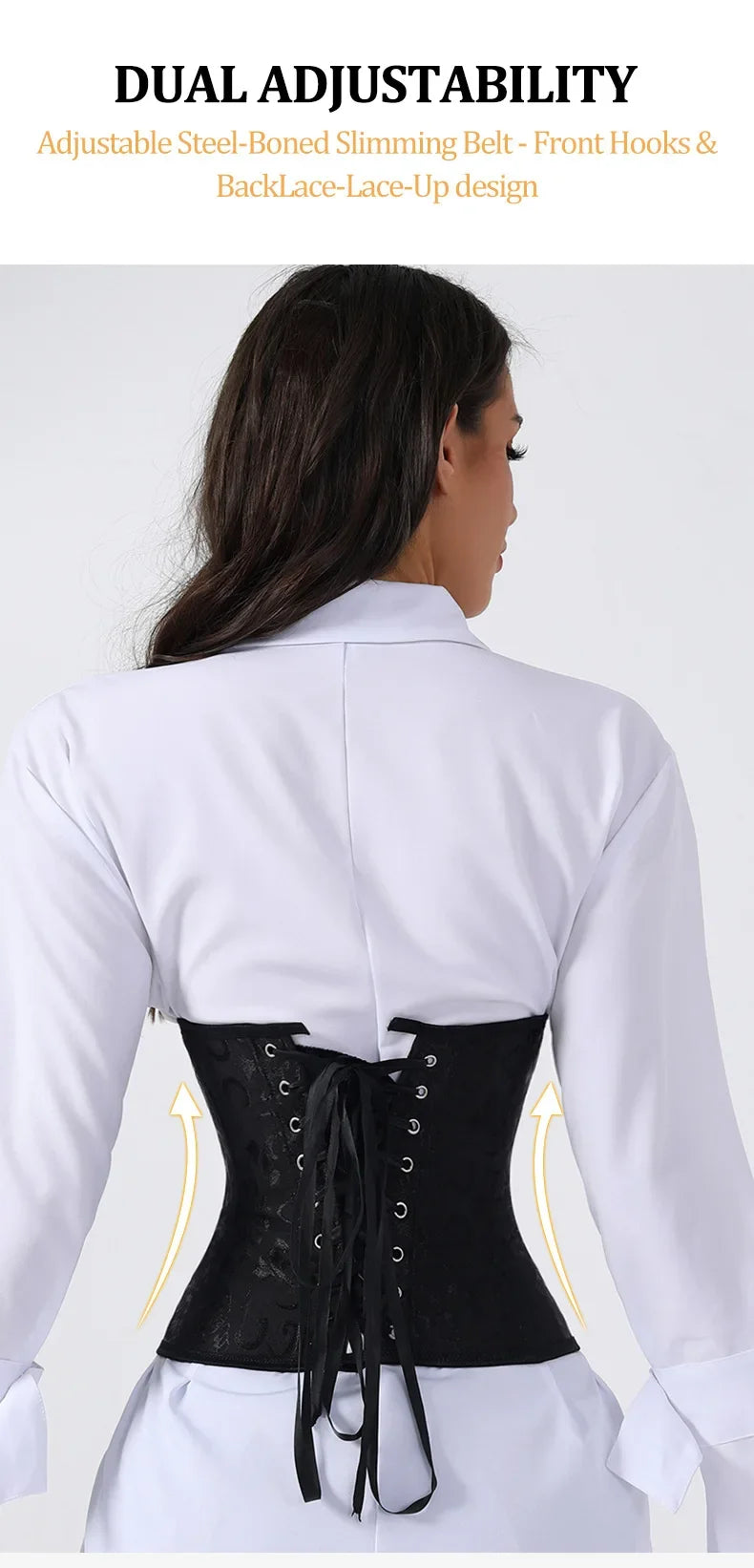 Shapewear for women's Waist Trainer Tummy Control Corset Body Shaper Shapewear Women 3-Row Hook Fit Waist Cincher Bust Lifter Top for Outfit Match