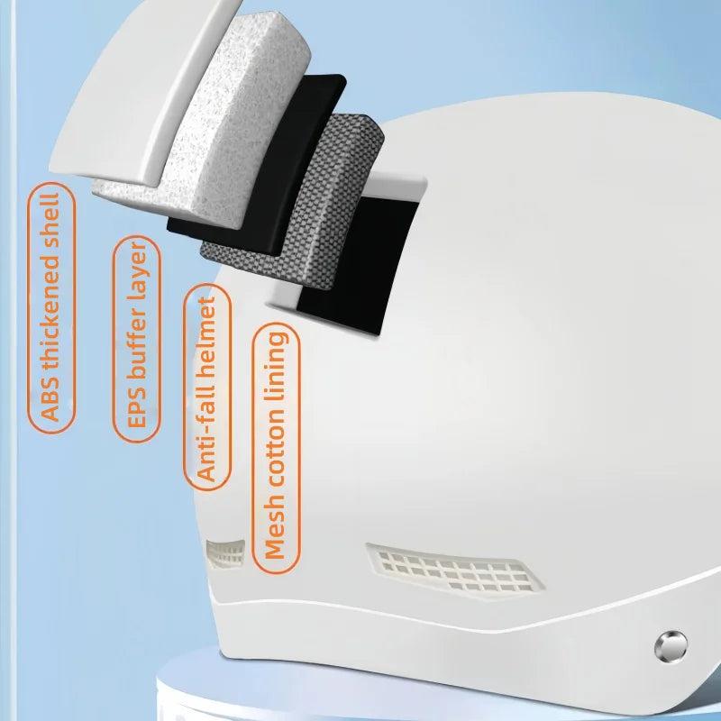 Men's motorcycle helmet - Comfortable and breathable. Bicycle and electric vehicle helmet - 3C certified safety equipment.