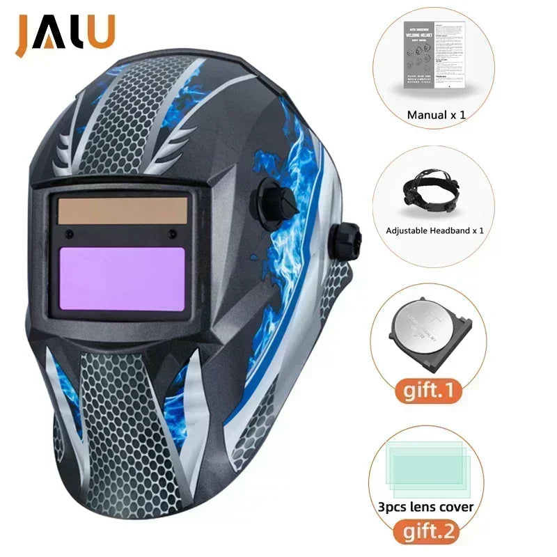DIN4/9-13 1/25000s Mma Welder Protect Mask Helmet Welding Mask Mascara Soldar Battery Grinding Welding Helmet Solar Cell Cap