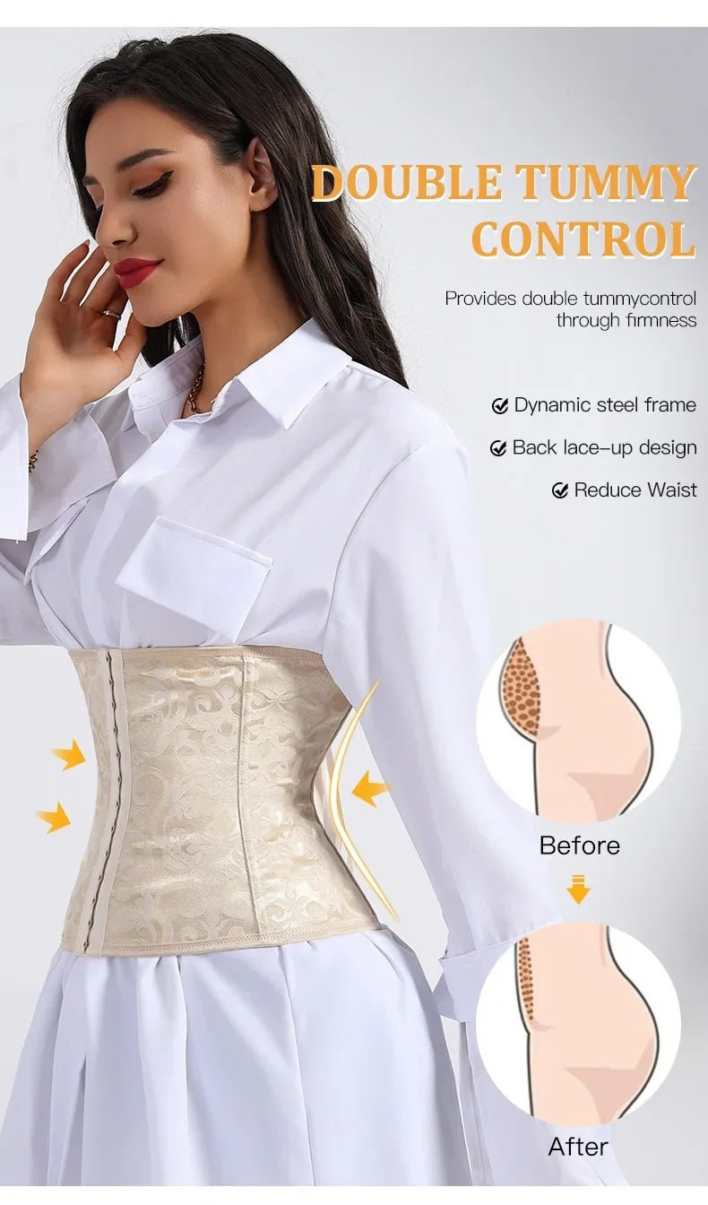 Shapewear for women's Waist Trainer Tummy Control Corset Body Shaper Shapewear Women 3-Row Hook Fit Waist Cincher Bust Lifter Top for Outfit Match