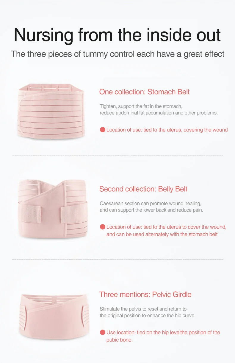 Shapewear for Women  3in1 Corset Postpartum Belly Band Pregnant Women Tummy Belly Pelvis Belt Wrap Waist Trainer Recovery Bandage Strap Body Shaper