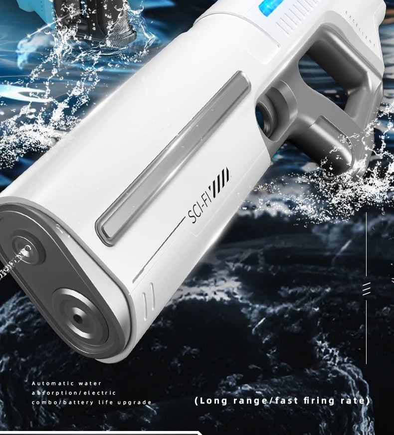 Electric Automatic Water Storage Gun Toys Portable Children Summer Beach Outdoor Fight Fantasy Spray Gun Toys Boy Kid Adult Game