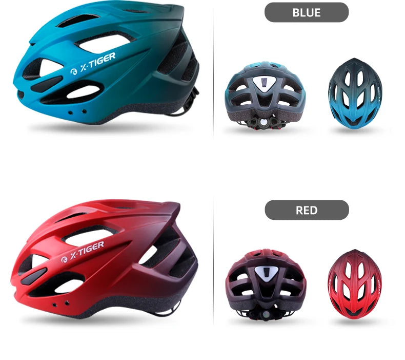 X-TIGER Cycling Helmet Man Women LED Light Helmet Road Mountain Bike Helmet Bicycle Helmet Rechargeable Brim Design Helmet
