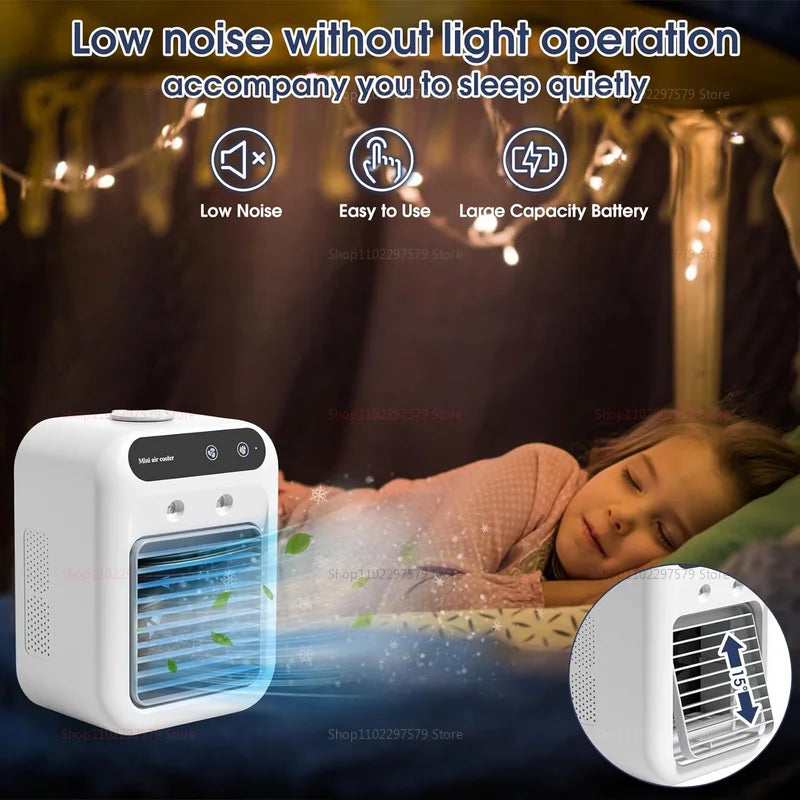Portable Fan with 2-Speeds Evaporative Air Cooler with 0.5L Water Tank
