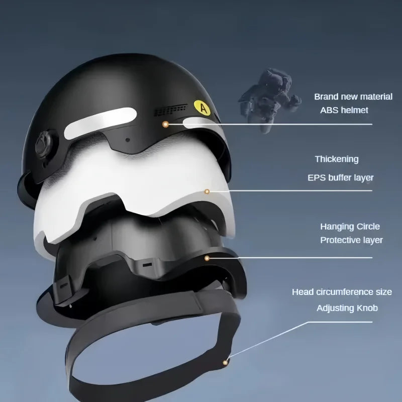Men's motorcycle helmet - Comfortable and breathable. Bicycle and electric vehicle helmet - 3C certified safety equipment.