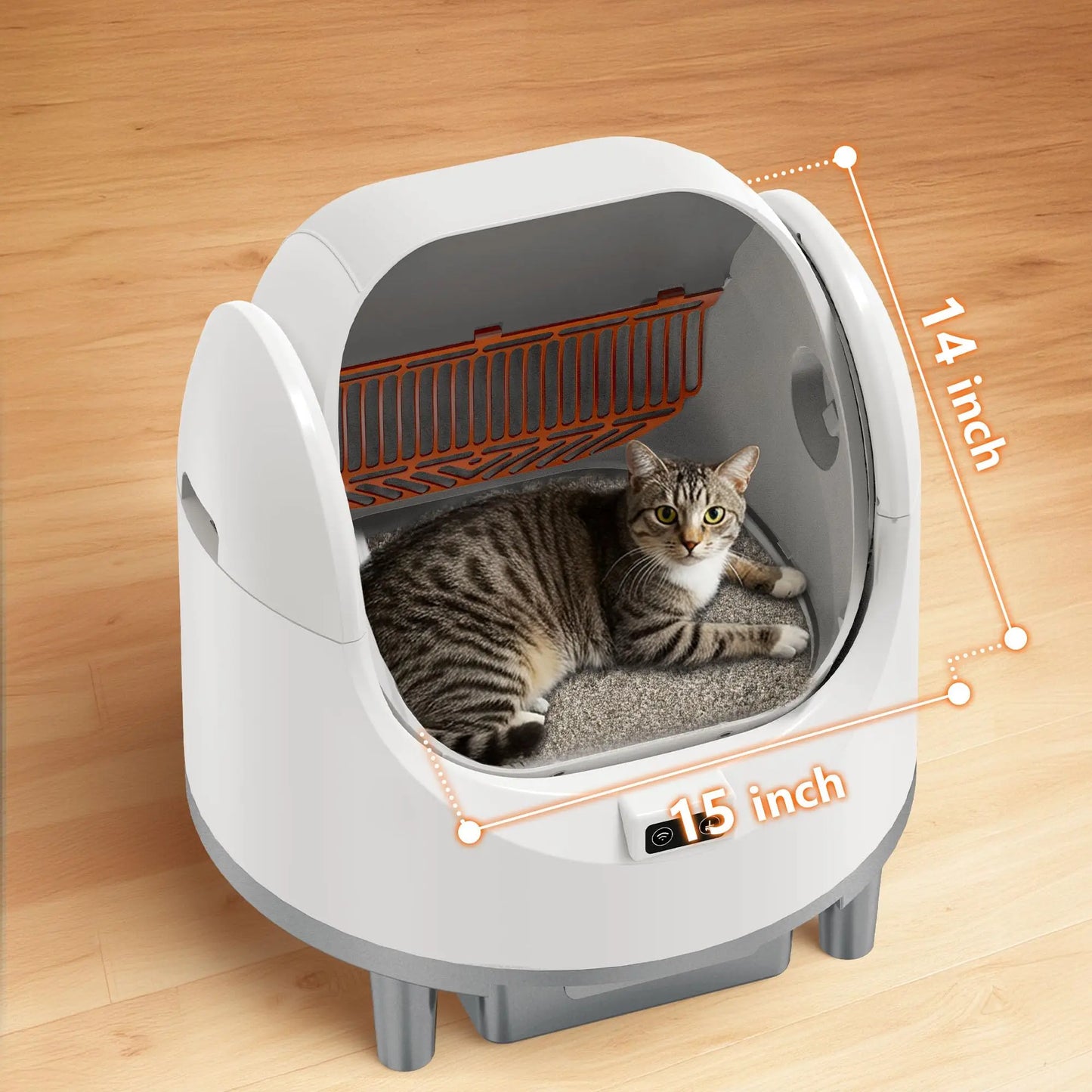 Smart Cat Litter Box, Self-Cleaning with Tuya App Control, 8L Large Capacity, Infrared Sensor Safety, Leak-Proof Design