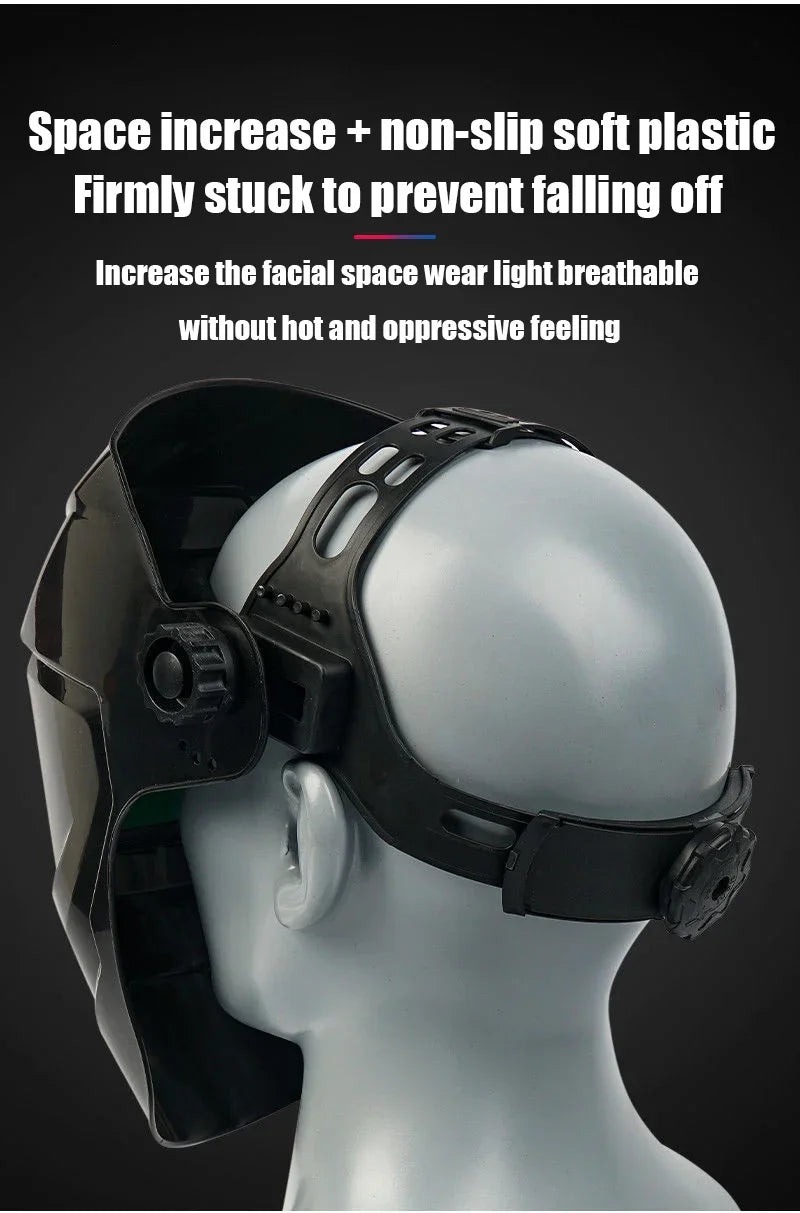 True Color Welding Helmet Automatic Dimming Welding Mask Large View Auto Darkening Facemask for Arc Welder Grinding Cutting Tool