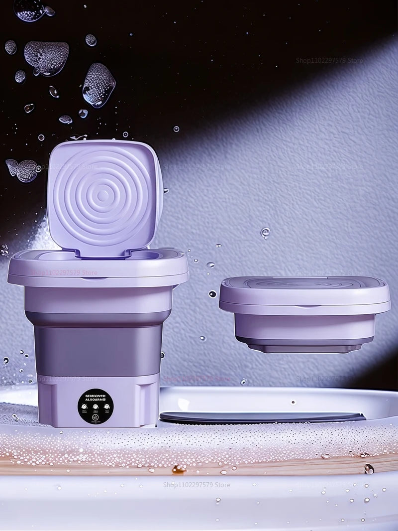 8L Foldable Small Washing Machine Portable Retractable Household Washing Machine 3 Models With Rotation And Drying Functions
