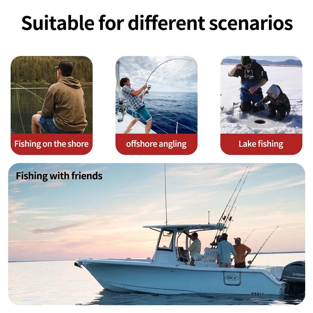 PUPOPAN Portable Handheld Fish Depth Finder Sonar Castable LCD Screen Kayak Boat Fishfinder Transducer for Water Fishing
