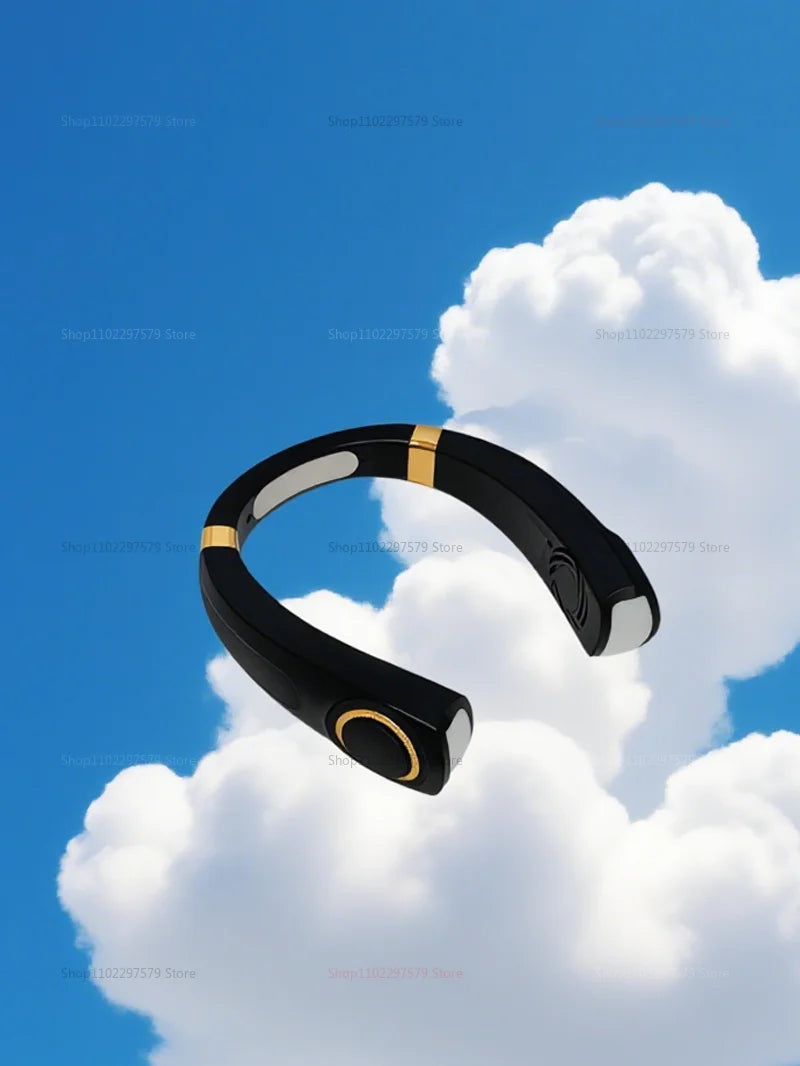 Bladeless Turbo Neck Fan USB Rechargeable Portable Personal Cooler For Summer Outdoor Travel Sports With Digital Display